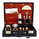 Valigia set da messa vera pelle interno raso rosso s1