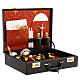 Church mass kit suitcase in genuine leather with red satin lining s7