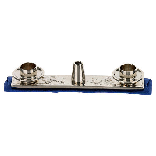 Pannello per celebrazione per zaino raso blu damascato 35x30 cm 9