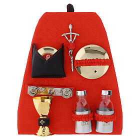 Sac à dos pour célébrations intérieur satin damassé rouge