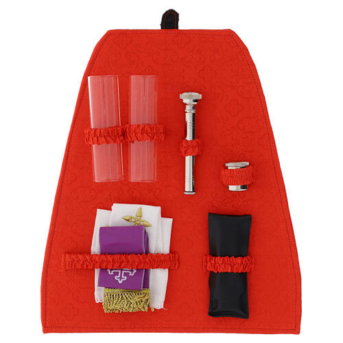 Sac à dos pour célébrations intérieur satin damassé rouge 3