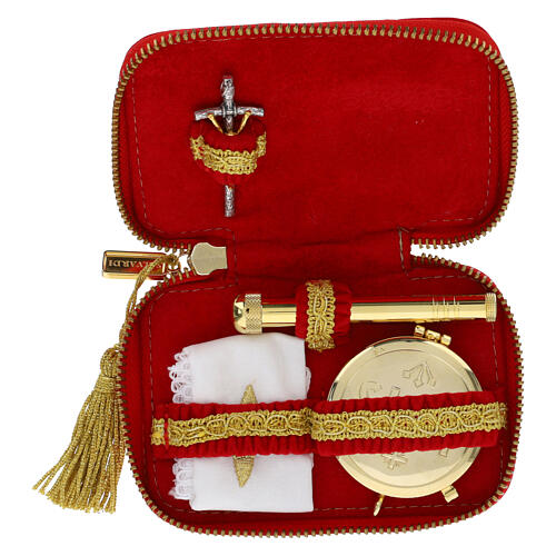 Estuche para viático flocado con Cordero 7 sellos 1