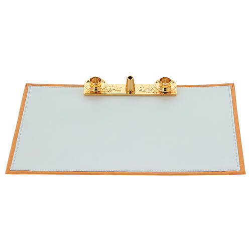 Valise chapelle intérieur orange avec broderie Chi-Rho 10