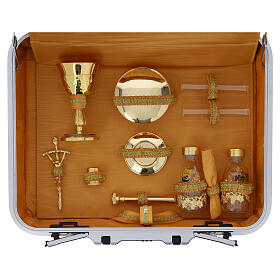 Suitcase mass travel kit with orange interior and PX embroidery