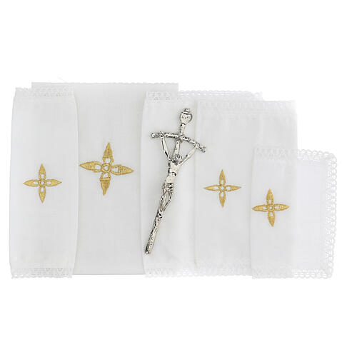 Pannello per celebrazione per zaino raso grigio damascato 35x30 cm 4