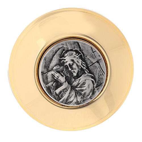 Pannello per celebrazione per zaino raso grigio damascato 35x30 cm 5