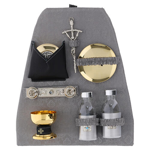 Painel para mochila de celebração cetim cinza adaamascado 35x30 cm 1