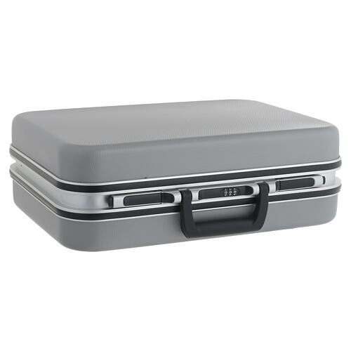 Valigia grigia portatile set da messa velluto verde 16