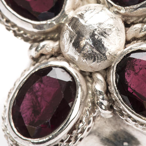 Bishop Ring in silver 925 with four garnet stones 6