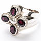 Bishop Ring in silver 925 with four garnet stones s5