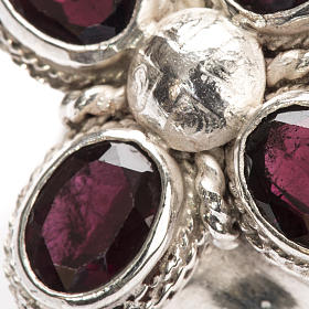 Bishop Ring in silver 925 with four garnet stones s6