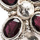 Bishop Ring in silver 925 with four garnet stones s6