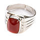 Bishop Ring, silver 925 with red carnelian stone s1