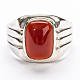 Bishop Ring, silver 925 with red carnelian stone s2