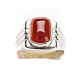 Bishop Ring, silver 925 with red carnelian stone s4
