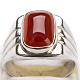 Bishop Ring, silver 925 with red carnelian stone s5