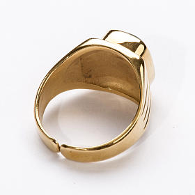 Bishop Ring in gold plated silver 800 with green agate stone s3