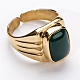 Bishop Ring in gold plated silver 800 with green agate stone s1