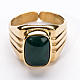 Bishop Ring in gold plated silver 800 with green agate stone s2