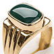 Bishop Ring in gold plated silver 800 with green agate stone s5