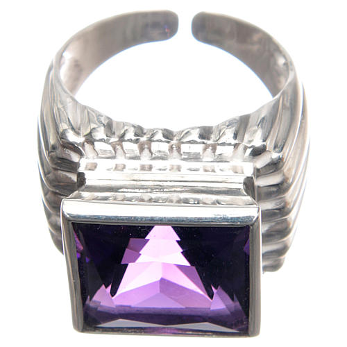 Bishop Ring in silver 800 with amethyst stone 2