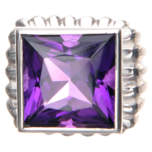 Bishop Ring in silver 800 with amethyst stone 3