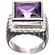 Bishop Ring in silver 800 with amethyst stone s1