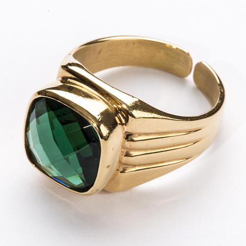 Bishop Ring in silver 925 with green quartz 2