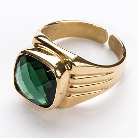 Bishop Ring in silver 925 with green quartz s2