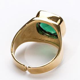 Bishop Ring in silver 925 with green quartz s4