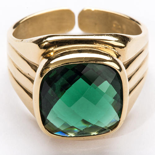Bishop Ring in silver 925 with green quartz 3