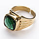 Bishop Ring in silver 925 with green quartz s2