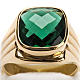 Bishop Ring in silver 925 with green quartz s6