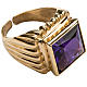 Bishop Ring in gold plated silver 925 with amethyst s1