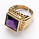 Bishop Ring in gold plated silver 925 with amethyst s2