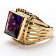 Bishop Ring in gold plated silver 925 with amethyst s4