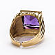 Bishop Ring in gold plated silver 925 with amethyst s5