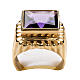 Bishop Ring in gold plated silver 925 with amethyst s7