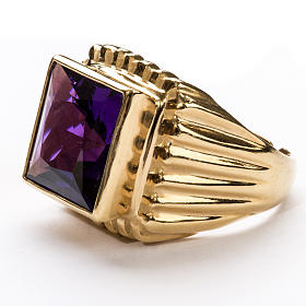 Bishop Ring in gold plated silver 925 with amethyst s4