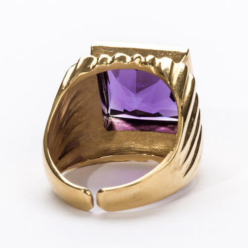 Bishop Ring in gold plated silver 925 with amethyst 5