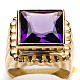 Bishop Ring in gold plated silver 925 with amethyst s6