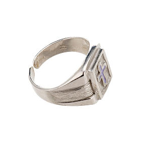 Bishop Ring in silver 925 with enamel cross s3