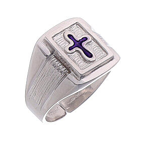 Bishop Ring in silver 925 with enamel cross