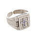 Bishop Ring in silver 925 with enamel cross