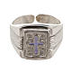 Bishop Ring in silver 925 with enamel cross s2