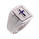 Bishop Ring in silver 925 with enamel cross s1