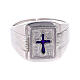 Bishop Ring in silver 925 with enamel cross s2