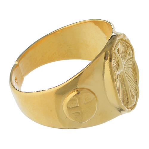 Pierścień pastoralny srebro 925 złocony 3