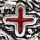 Anillo obispal de plata 925, con cruz de esmalte rojo s3
