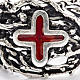 Anel episcopal prata 925 cruz esmalto s8